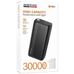 Портативний ЗП Power Bank Borofone BJ86A Victoria 30000 mAh Black - мініатюра 2