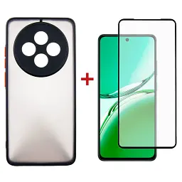 Чохол до мобільного телефона Dengos Oppo Reno12 F 4G Case Matte + Glass (Black) (DG-KM-157) - мініатюра 1
