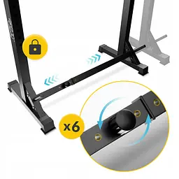 Стійки під штангу 4FIZJO Pro регульовані, зі страховкою Black (P-5905973402668) - мініатюра 5