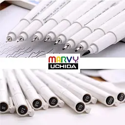 Набір лінерів Marvy Drawing Pen, чорний 8 шт - мініатюра 4