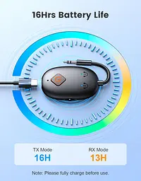Приймач Glangeh Bluetooth 5.3 для телевізора, бездротовий адаптер Aux Bluetooth 2-в-1 для AirPods/навушників, подвійне підключення - мініатюра 4