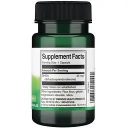 Дегідроепіандростерон ДГЕА Swanson DHEA 25 мг 30 капсул (100-67-6813365-20) - мініатюра 2