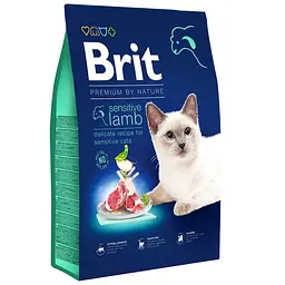 Сухий корм для котів із чутливим травленням Brit Premium by Nature Cat Sensitive 8 кг (ягня)