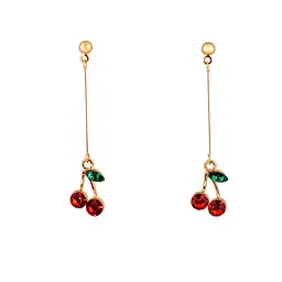 Дитячі сережки Fashion черешні T24627 червоні