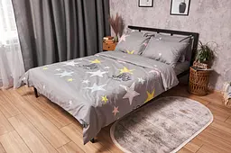 Підковдра Moon&Star Бязь Gold Люкс Gray Stars King Size 220x240 см