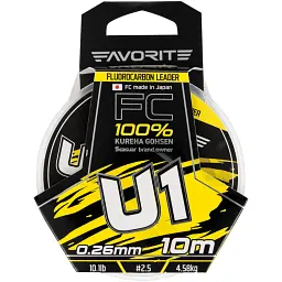 Флюорокарбон Favorite U1 FC 10 м 2.5/0.26 мм 10.1 lb/4.58 кг - мініатюра 2