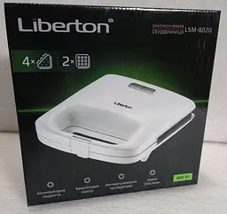 Вафельниця-сендвічниця 2 в 1 Liberton LSM-8020 White - мініатюра 8