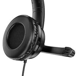 Накладні навушники Hoco W103 Magic Tour Gaming (3.5mm/1.2m) Чорний - мініатюра 2