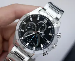 Стильні чоловічі сталеві наручний годинник Casio оригінал Японія Edifice EFR-571D-1AVUEF зі сталевим браслетом - мініатюра 3