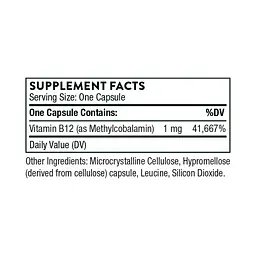 Метилкобаламін Methylcobalamin - 60 caps - мініатюра 2