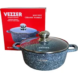 Каструля Vezzer з кришкою 22 см 3.5 л сіра (VZ8042) - мініатюра 6