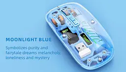 Комп'ютерна миша T-WOLF X11 беспроводная бесшумная с аккумулятором 2,4G+Bluetooth Blue - мініатюра 2