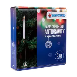 Ялинкова іграшка Novogod`ko набор свечей Antigravity LED, с кристаллом, с пультом, 32 см, 3 шт. (974445) - мініатюра 2