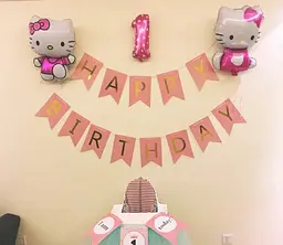 Гірлянда-прапорці Happy Birthday one size, рожевий - мініатюра 5
