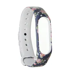 Силіконовий ремінець для фітнес браслетів Xiaomi Mi Band 3/4, Silicone, blue flowers, зі зручною застібкою, на фітнес трекер та смарт годинник, ArmorStandart (ARM52066)