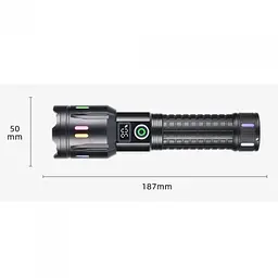 Ліхтар ручний Coba CB-G62-TG акумуляторний з режимом zoom 1x26650/3xAAA Type-C FLUORESCENCE - мініатюра 4