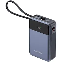 Батарея універсальна Canyon 20000mAh OnPower 600 PD/65W built-in cable Dark Grey (CNS-CPB600DG) - мініатюра 3