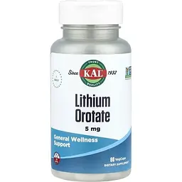 Амінокислота Lithium Orotate 5 mg, 60 вегакапсул KAL vit0003995 - мініатюра 2