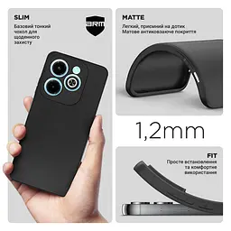 Чехол-накладка для смартфона Infinix Hot 40i, противоударный, силиконовый, термополиуретановый (TPU), с защитой камеры и корпуса, черный, защита всего корпуса, ArmorStandart (ARM73940) - мініатюра 3
