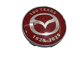 Ковпак колеса Mazda червоний (ювілейний) 60 мм пластик метал 1 шт (ковпачок диска) - мініатюра 3