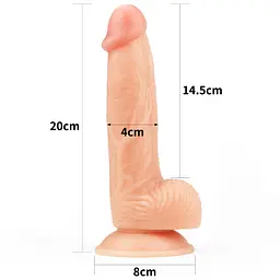 Фалоімітатор реалістичний LoveToy The Ultra Soft Dude 20 см тілесний - мініатюра 10