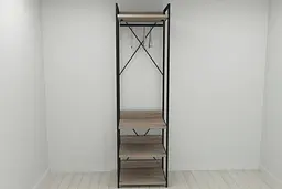 Шафа Гардероб Уні секція 3 серії Конект Ferrum-decor 220x60x50см Чорний метал ДСП Дуб Сонома Трюфель 32 мм (FRD-104526)