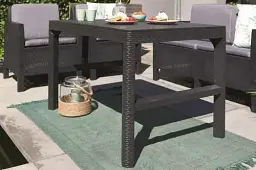 Стіл для саду Keter Lyon rattan table пластиковий сірий (8711245143446) - мініатюра 4