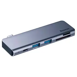 Мультипортовий адаптер USB Хаб Baseus Harmonica 5-in-1 HUB Adapter CAHUB-K0G Grey