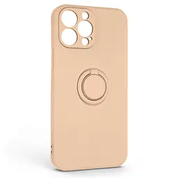 Силиконовый чехол для Apple iPhone 13 Pro Max, Icon Ring, пудровый, панель-накладка, с кольцом-подставкой на 360°, противоударный, возможность использования магнитных держателей, ArmorStandart (ARM68677)