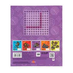 Зошит Kite Ninjia Turtles, 18 аркушів, клітинка (NT26-236), в асортименті - мініатюра 9