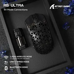 Мишка ігрова бездротова Attack Shark R5 ULTRA BLACK - мініатюра 4