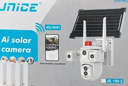 Відеокамера 4G IP66 4G 12 Мп (JE-190-2) 4 екранні 360-градусні камери IP-камера чотири об'єктиви Біла - мініатюра 2