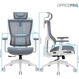 Офісне крісло OfficePro Elegant OC660-W-DG-DG White/Dark Gray [148665] - мініатюра 15