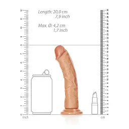 Фалоімітатор RealRock Realistic 7" 18 см (бежевий) - мініатюра 7