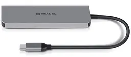USB-Хаб Real-EL CQ-700 Space Grey UAH (EL123110002) - мініатюра 4