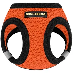Шлея для собак Bronzedog Mesh Vest, розмір 4XS, 20х24 см, помаранчева - мініатюра 2