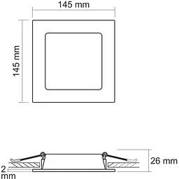 LED світильник Videx Back вбудований квадратний 9W 5000K (VL-DLBS-095) - мініатюра 5