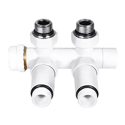 Комплект дизайн кранів з термоголовкою Ideale Duo 1/2”x1/2” білий - мініатюра 4