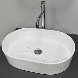 Умивальник VBI Verona накладний 50x34 см marble white glossy VBI-011330