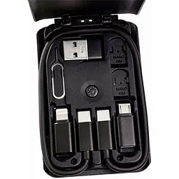 Бездротовий зарядний пристрій TheGeneral Flow 15W з набором перехідників USB/USB C чорний (40070119-01) - мініатюра 4
