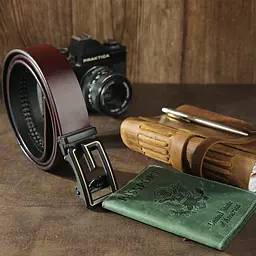 Ремінь чоловічий з пряжкою у вигляді літери G 20288 Vintage коричневий 105-120 см - мініатюра 10