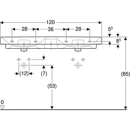 Раковина Geberit Smyle Square 120x48 500.223.01.1, Білий - мініатюра 3