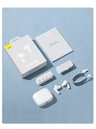 Бездротові навушники Baseus True Wireless Earphones Bowie M2+, BT5.2, 40mAh, 400mAh, 5h, Location, ANC, White NGTW190002 - мініатюра 9