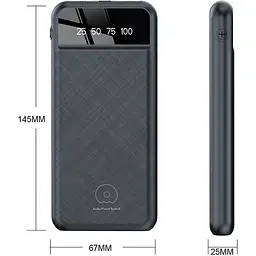 Зовнішній акумулятор WUW Power Bank Y111 20000mAh 10W Black [111089] - мініатюра 2
