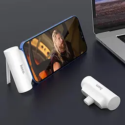 Зовнішній акумулятор Hoco 4000mAh DB16 Straight with Micro USB holder - мініатюра 7