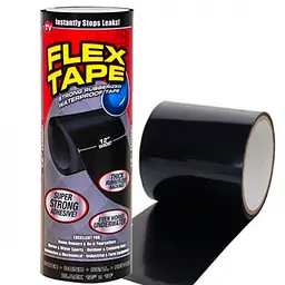 Водонепроникна ізоляційна клейка стрічка скотч 30х150 см Флекс тейп Flex Tape чорний - мініатюра 2