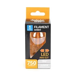 LED-філаментна лампа A60 E27 8W 2200K з позолоченим корпусом у кольоровій коробці