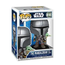 Фігурка Funko Pop серії Мандалорець - Мандалорець з Ґроґу на спині (90443)