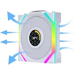 Кулер до корпусу Lian Li Uni Fan SL WIRELESS LCD Reverse, 120-1 (G99.12RSLLCD1W1W.00) - мініатюра 7