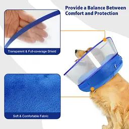 Захисний надувний нашийник для собак Derby Inflatable Dog Cone with Detachable Anti-Licking Shield, Blue, L - мініатюра 3